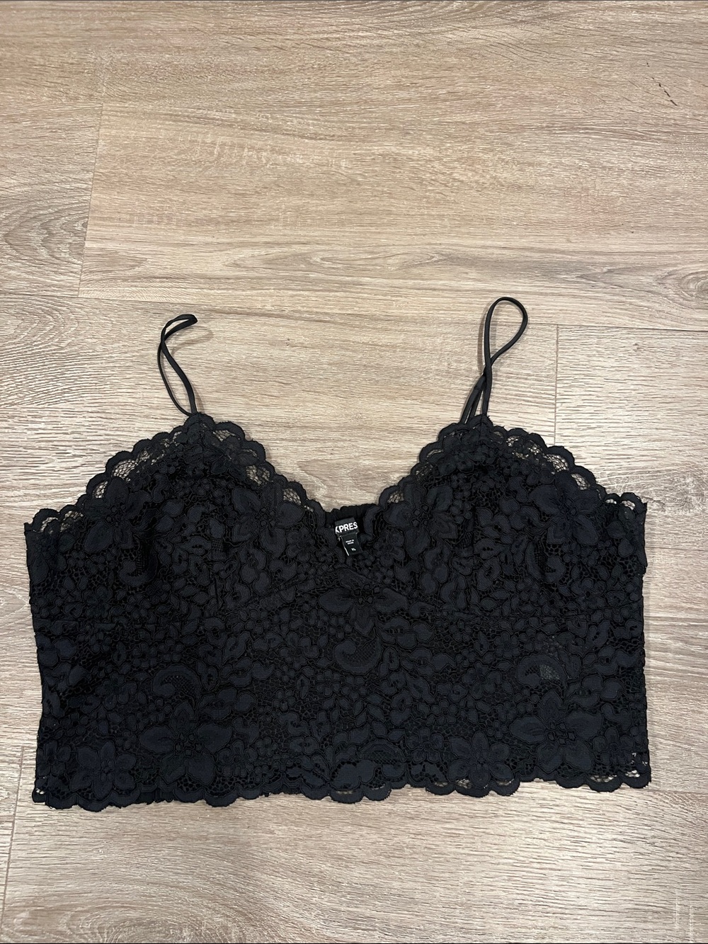 Express Black Lace Bralette Crop Top XL